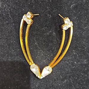 Earrings gold crystal ( vintage)